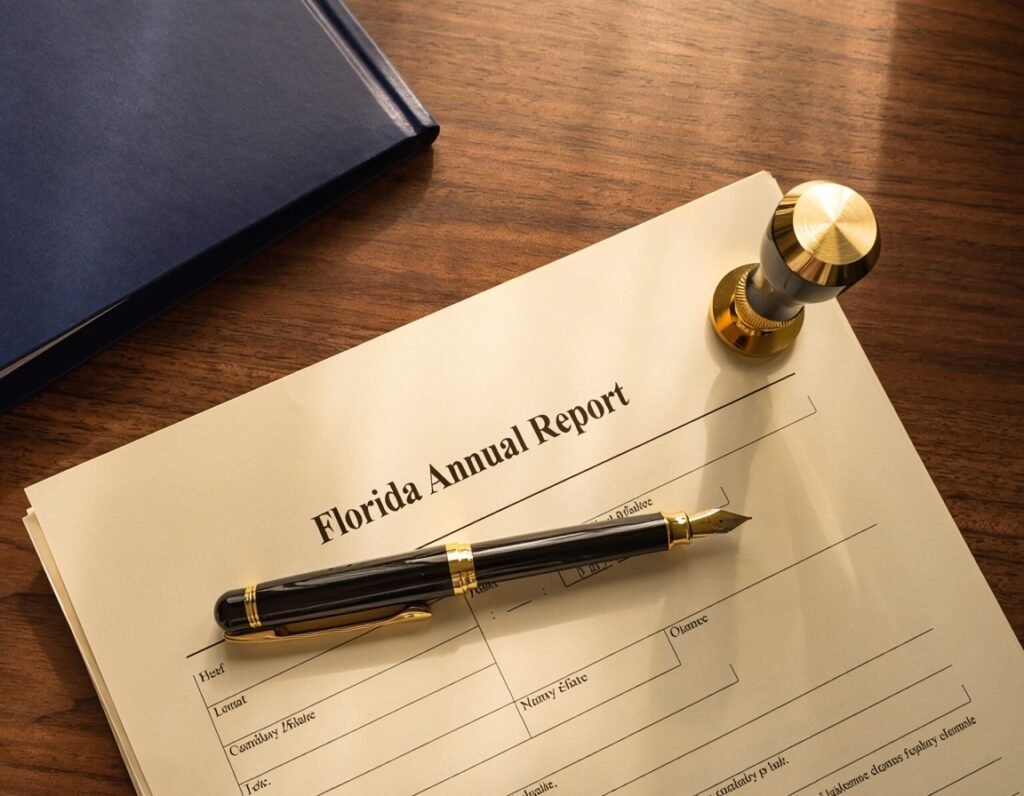 Florida Division of Corporations annual report form filed — LLC annual report attorney service Lamar Legal Hollywood FL