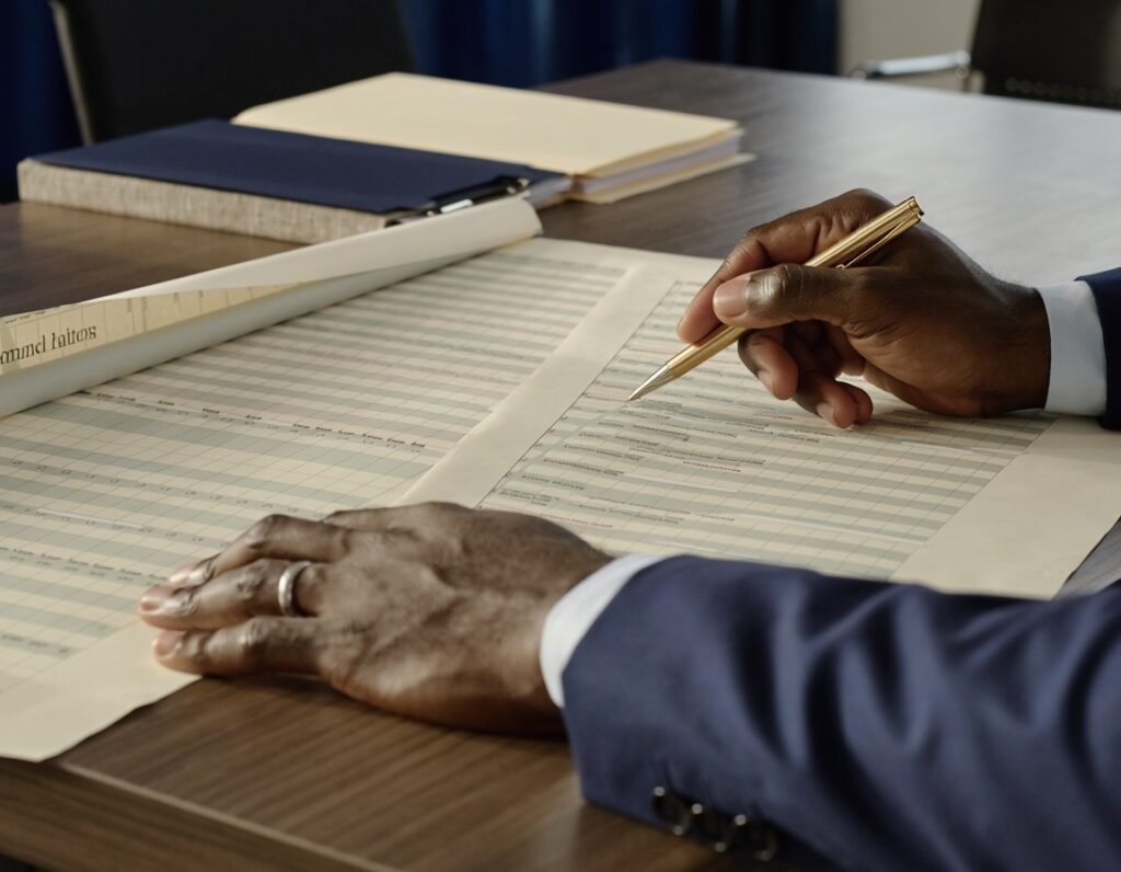 Florida medical malpractice patient rights — attorney reviewing hospital records and treatment timeline for medical negligence claim, Lamar Legal personal injury